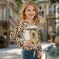 thumbnail image 2 of Garronmavis Capybara Girls Long Sleeve T-Shirts 5-6 Comfortable Leopard Print Crew Neck Soft Casual Tops Warm Long Sleeve Crewneck T-Shirts Tee Tops Fashion Fall Winter Clothes, 2 of 7