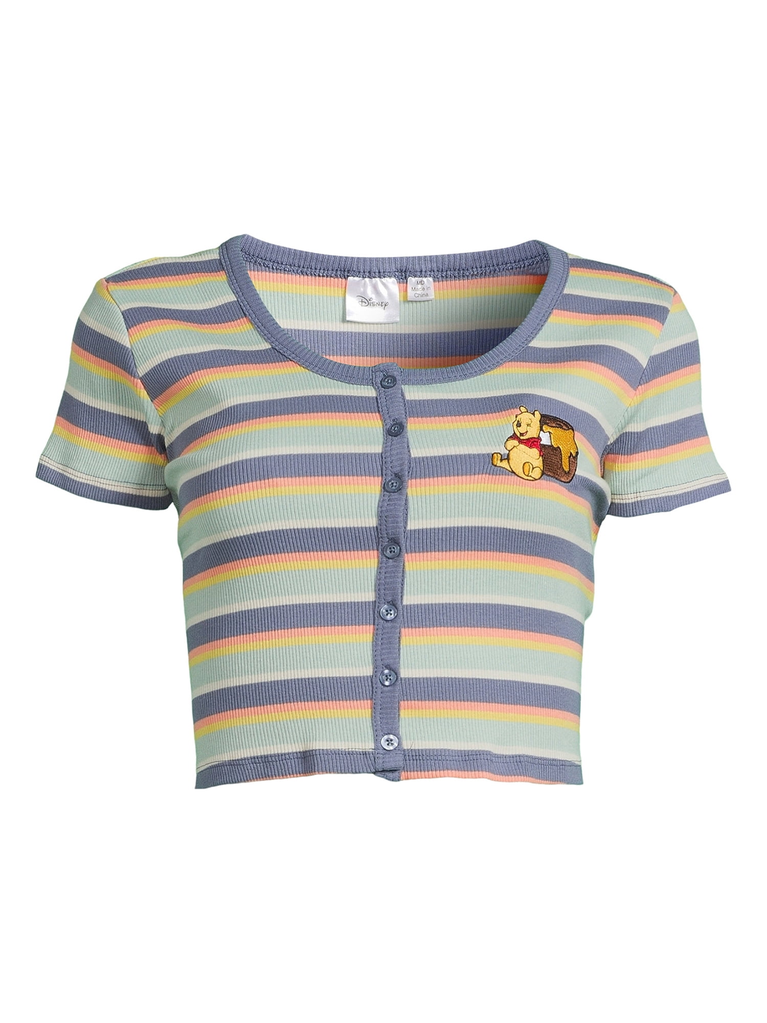 Winnie the Pooh Junior's Cropped Graphic Cardigan with Cap Sleeves, Lightweight