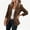 Brown, variant on Women's Solid Lapel Blazer Jacket, Long Sleeve Button Front Suit Coat with Pockets, Casual Business Outerwear Pink XL(XL)