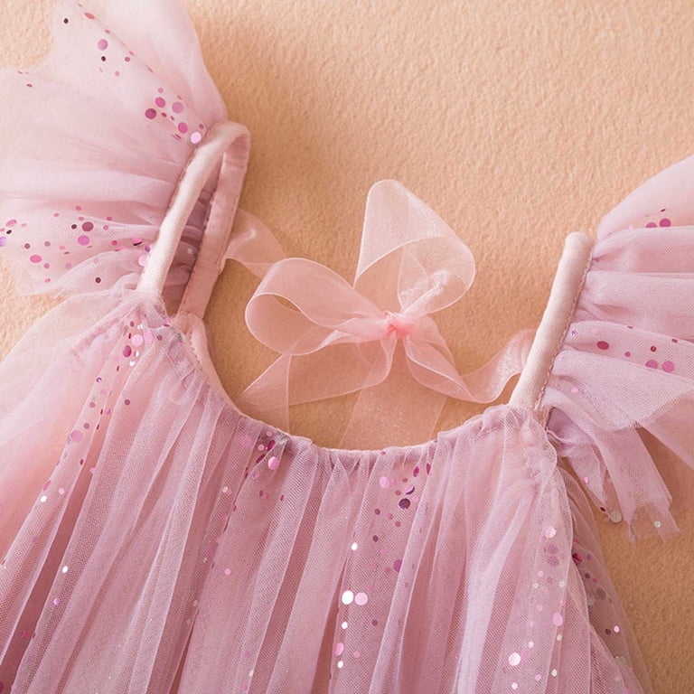 LNWUY Girls Summer Fashion Short-Sleeved Dressesloose Soft Comfy Breathable  Mesh Fluffy Tulle Fairy Dresses Pink 130 - Walmart.com