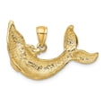 thumbnail image 4 of FB Jewels 14K Yellow Gold Dolphin-Tail Up High Polish and Textured Pendant, 4 of 4
