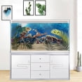 thumbnail image 4 of Aquarium Background Under The Sea Coral Reef Scenery Backdrop Terrarium Background Underwater Ocean Fish Tank Background with 10EVA Double-Sided Tape, 24X12IN, 4 of 5