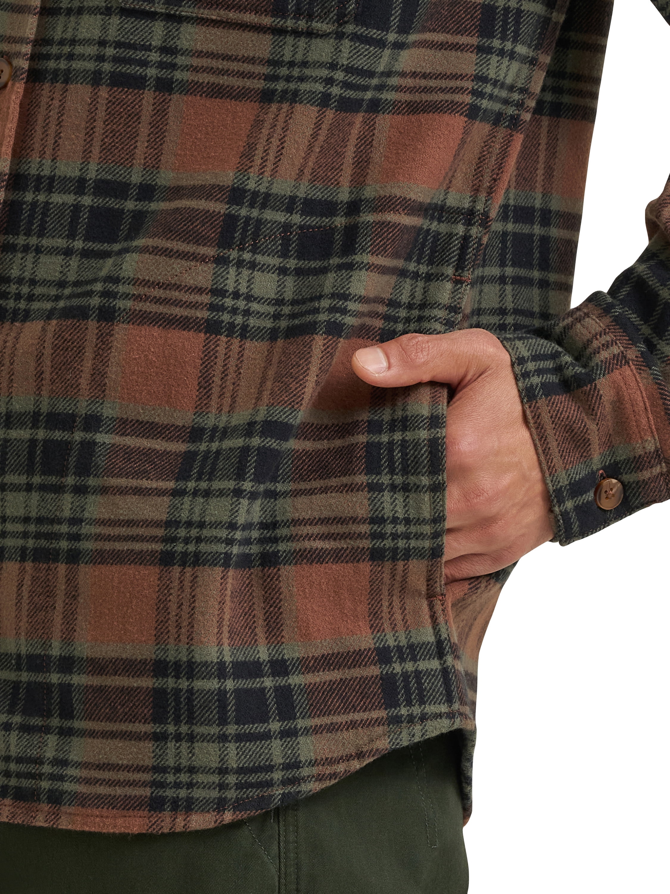 Wrangler® Men's Brushed Fleece Flannel Shirt Jacket, S-3XL