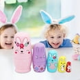 thumbnail image 3 of EUDIDV Easter Decorations Easter Eggs Russian Nesting Dolls Easter Five Layer Robbit Set Crafts Children's Day Easter Gift Gift Toys Easter Party Supplies, 3 of 6
