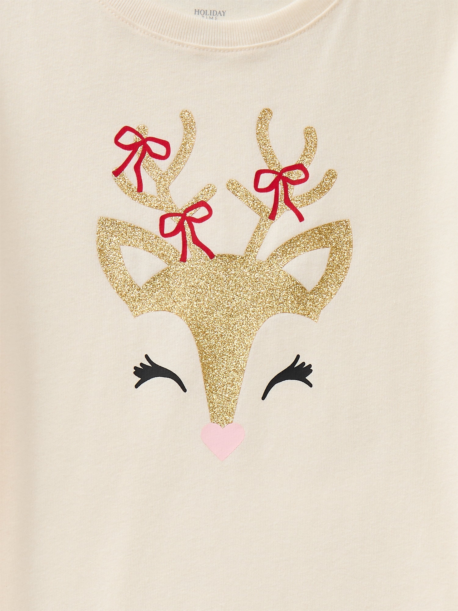 Holiday Time Girls Christmas Short Sleeve Graphic T-Shirt, Sizes 4-18