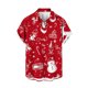 thumbnail image 1 of Mens Manga Corta Botón Abajo Camisas, Cuello de Vuelta Impresa Blusa, Top de Verano de la Moda Casual, 1 of 1