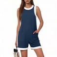 thumbnail image 4 of AUNVITO Women's Romper Breathable Comfortable Sporty Color Block Lightweight Stretchy Casual and Sporty Style, 4 of 7