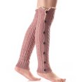 thumbnail image 1 of Qarigey 1 par de calcetines cálidos de punto con botón calentador de piernas para mujer, ropa de manga para botas, decoración informal Accesorios de disfraces Rosado, 1 of 6