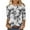Gray, variant on JTZGDY Plus Size Womens Tops Dressy Casual Floral Printed Summer 3/4 Length Sleeve Crewneck Graphic T-Shirts Loose Oversized Basic Tees Tunic Blouse Purple XXXXL