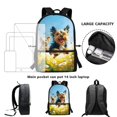 thumbnail image 6 of Uourmeti Puppy Flower Pattern Premium Quality Backpack, 17 Inch Non Fade Bookbag Smooth Zippers School Backpack for Kids, 6 of 6