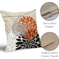 thumbnail image 4 of Halloween Decorations Pillow Covers 18x18 Inch Black Orange Dahlia Decorative Pillows Farmhouse Fall Decor for Sofa Couch Bed Autumn Flower Linen Square Cushion Case,Set of 2,22_0609002, 4 of 6