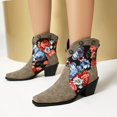 thumbnail image 3 of Oyedens Cowboy Boots for Women Ethnic Retro Boho Wide Mid Calf Western Cowgirl Boots Riding Boots, 3 of 6