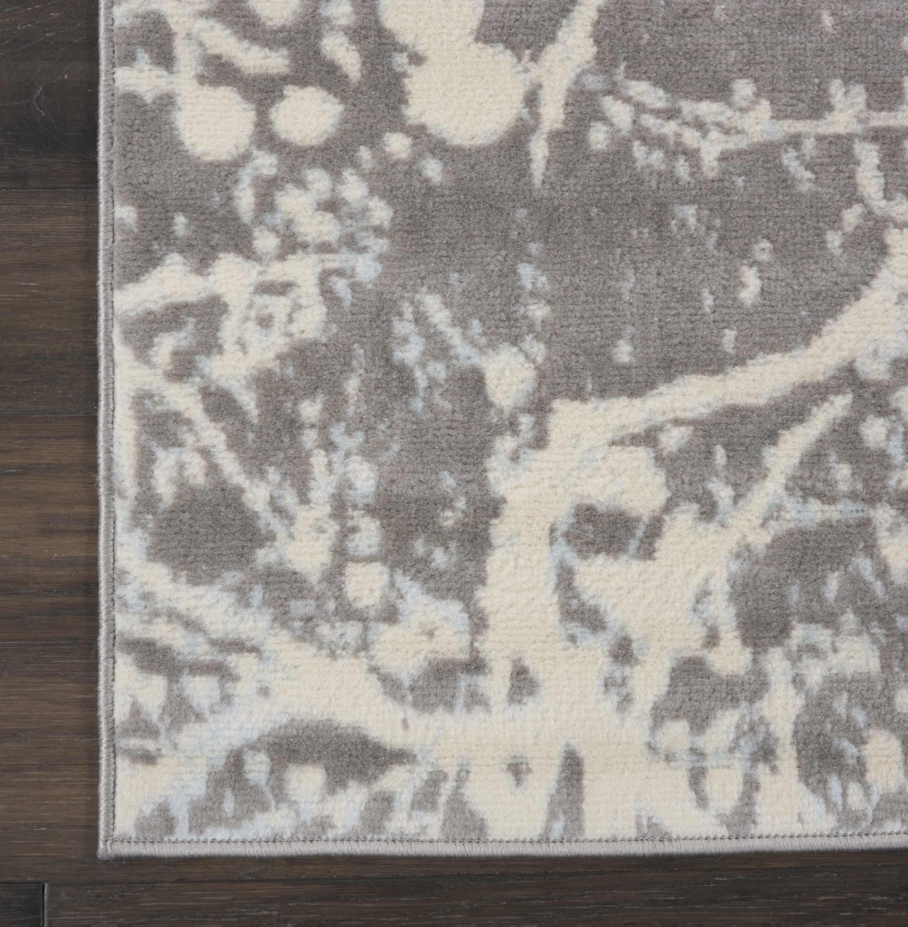 Nourison Bliss Modern Botanical Grey 2' x 4' Area Rug, (2' x 4')