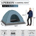 thumbnail image 2 of Ktaxon 3-4 Person Blue Dome Tent, Waterproof Outdoor Camping Family Tent, 2 of 13