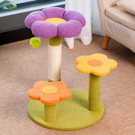Flower Cat Tree Tower Cat Climbing Frame Sisal Wrapped Cute Cat Tree For Kittens Cat Climbing Frame (Plush Toys)