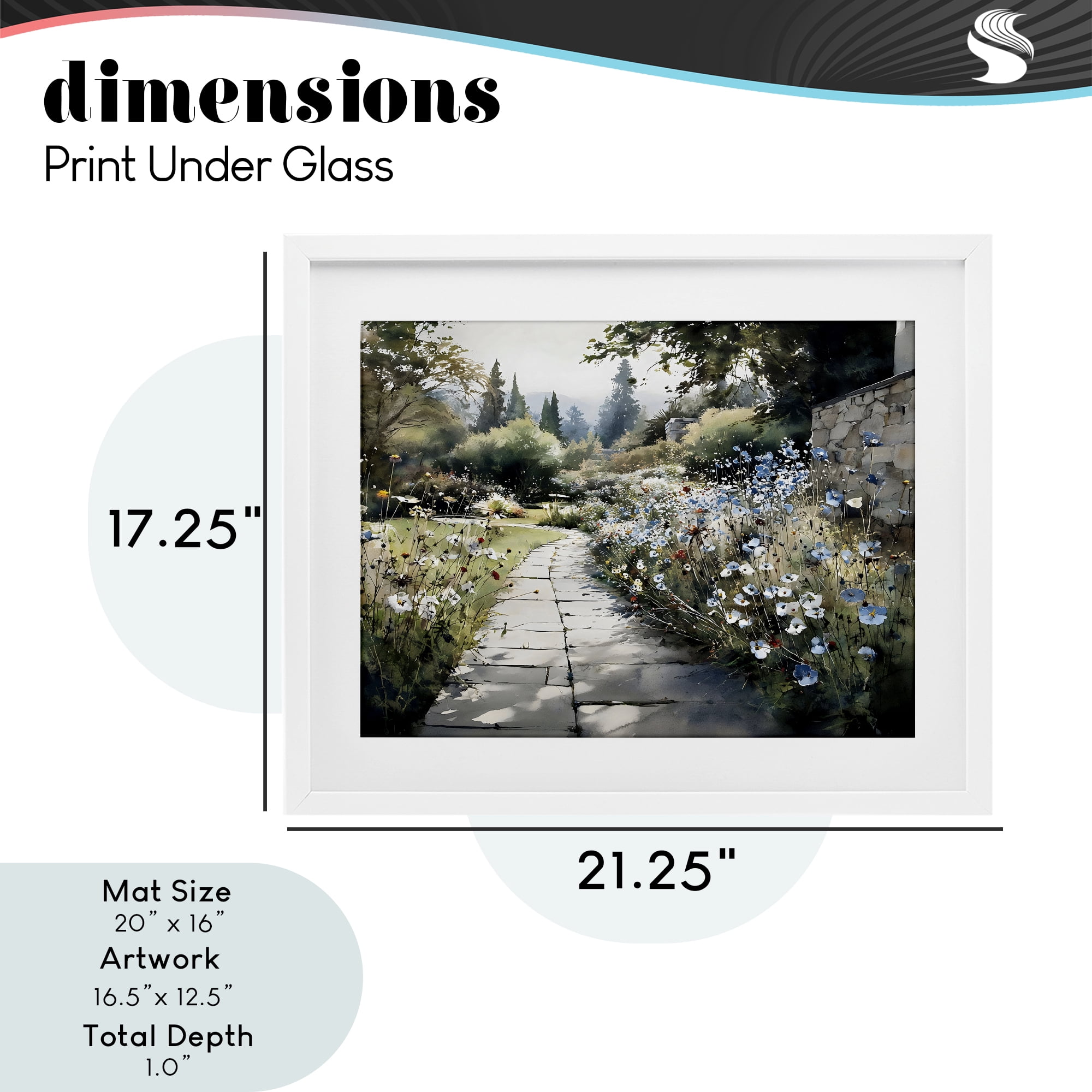 Stupell Industries Garden Pathway in Summer Light White Framed Print Under Glass, design by Franklyn Gregory