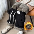 thumbnail image 3 of Fleece Lined Pants Women Winter Warm Sherpa Lined Straight Leg Pants Drawstring High Waist Trousers With Pockets, 3 of 8