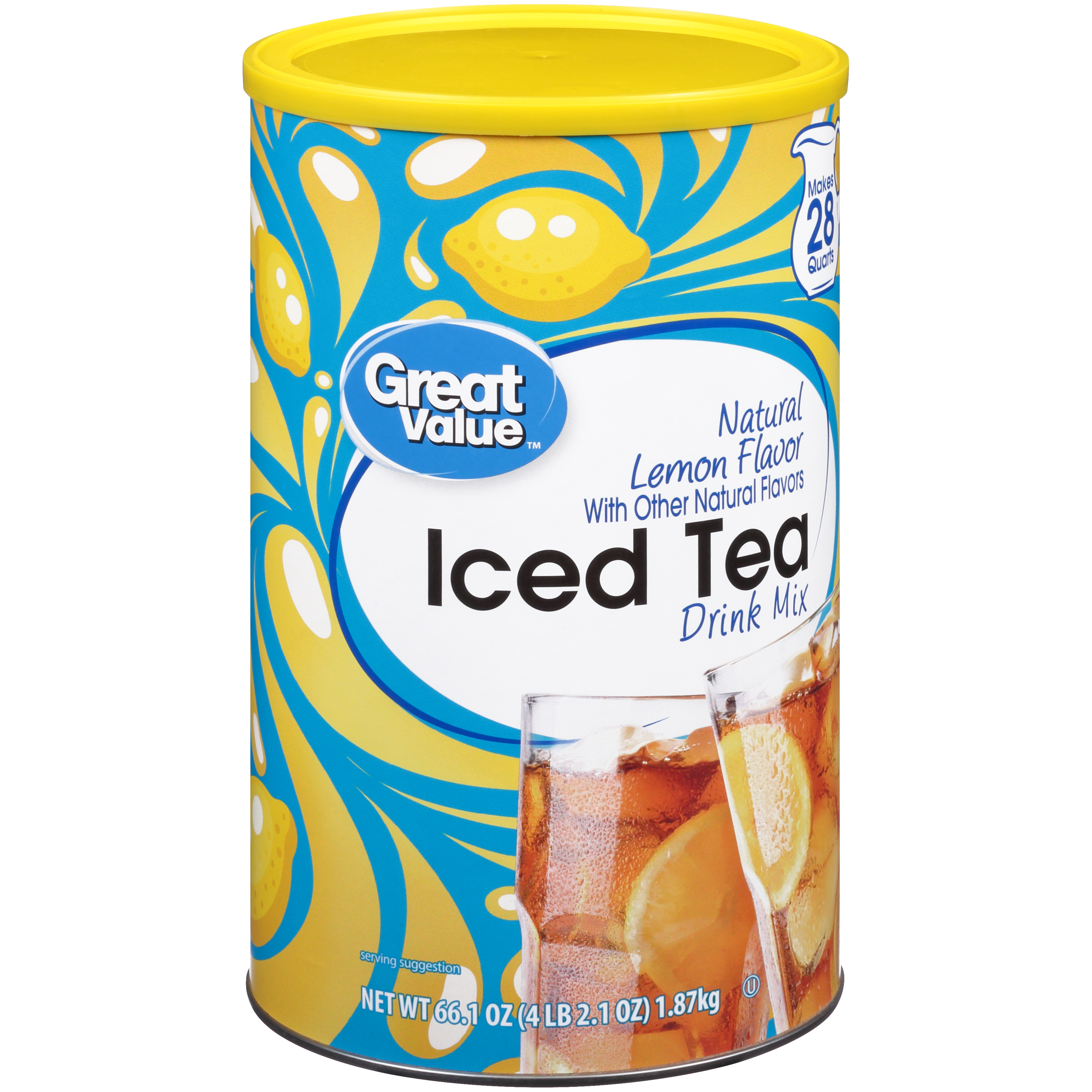 Great Value Natural Lemon Flavor Iced Tea Drink Mix, 66.1 oz - image 2 of 12
