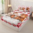 thumbnail image 2 of Homewish Red Flowers Blossom Zipper Twin Comforter Sets with Fitted Sheet and 2 Pillowcases,Cute Farm Highland Cow Zipper Bedding Set For Men Women,Reversible,4-Piece, 2 of 7