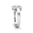 thumbnail image 3 of 1.10 Ct Cushion Cut Moissanite Halo Women Engagement Ring Platinum Plated 925 Sterling Silver, 3 of 5