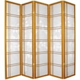 thumbnail image 6 of Oriental Furniture 6 Ft Tall Double Cross Bamboo Tree Shoji Screen, 6 panel, honey color, 6 of 7