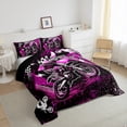 thumbnail image 3 of Manfei Motorcycle Motocross 2pcs Bedding Comforter Set,Honeycomb Grid Twin Comforter Sets,Black Pink Bedding Set,Super Cozy Sport Bedroom Decorative,Reversible, 3 of 8