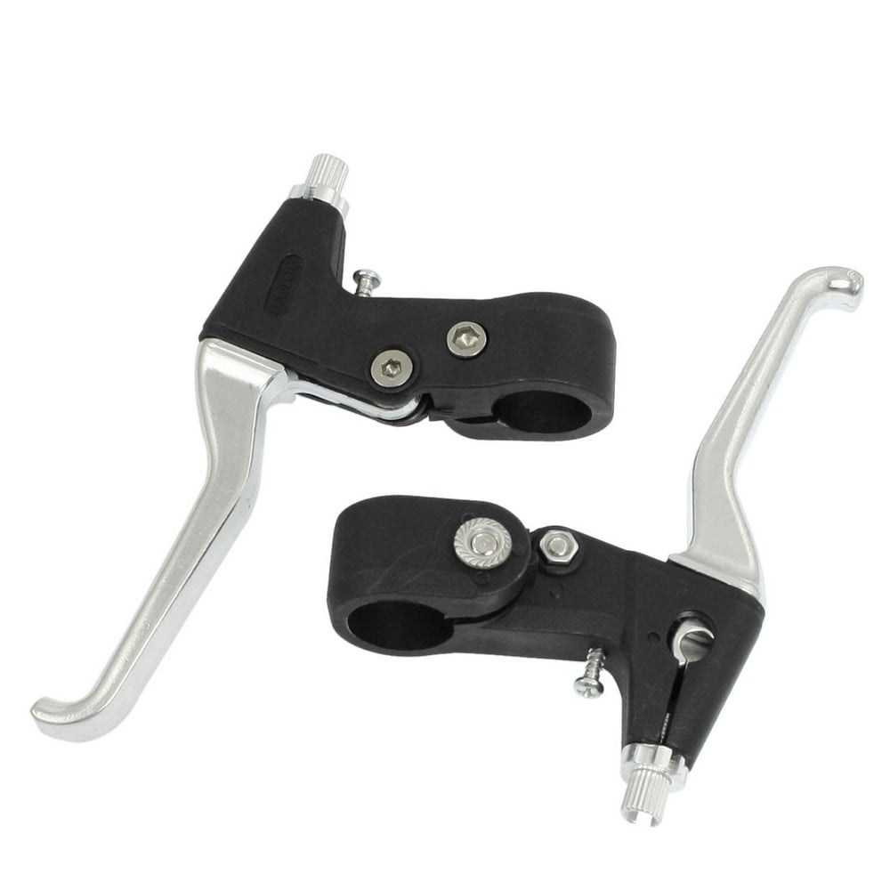 Bike Bicycle Parts Left Right Brake Lever Black Pair Silver Tone