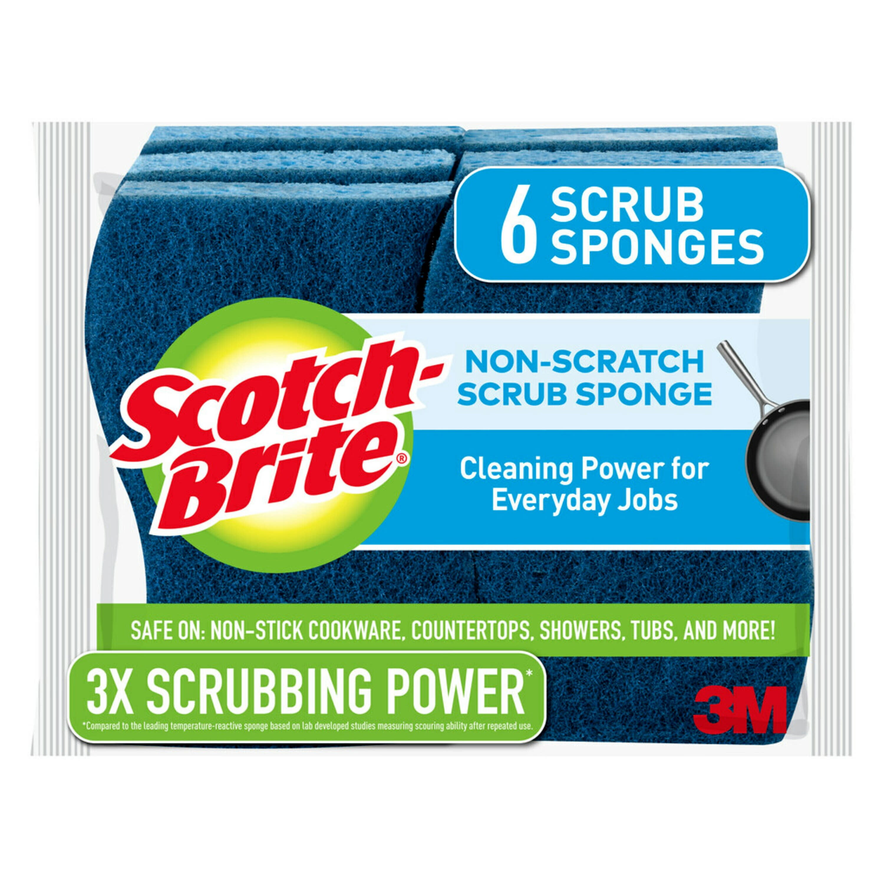 Scratch 2 Packs 6 Pcs Shining Multi-purpose Scouring Pads Dish Sponge Non 