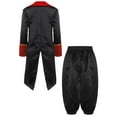 thumbnail image 2 of iiniim Medieval Boys Steampunk Tailcoat Vintage Prince Jacket Frock Coat with Pants Black 8, 2 of 7