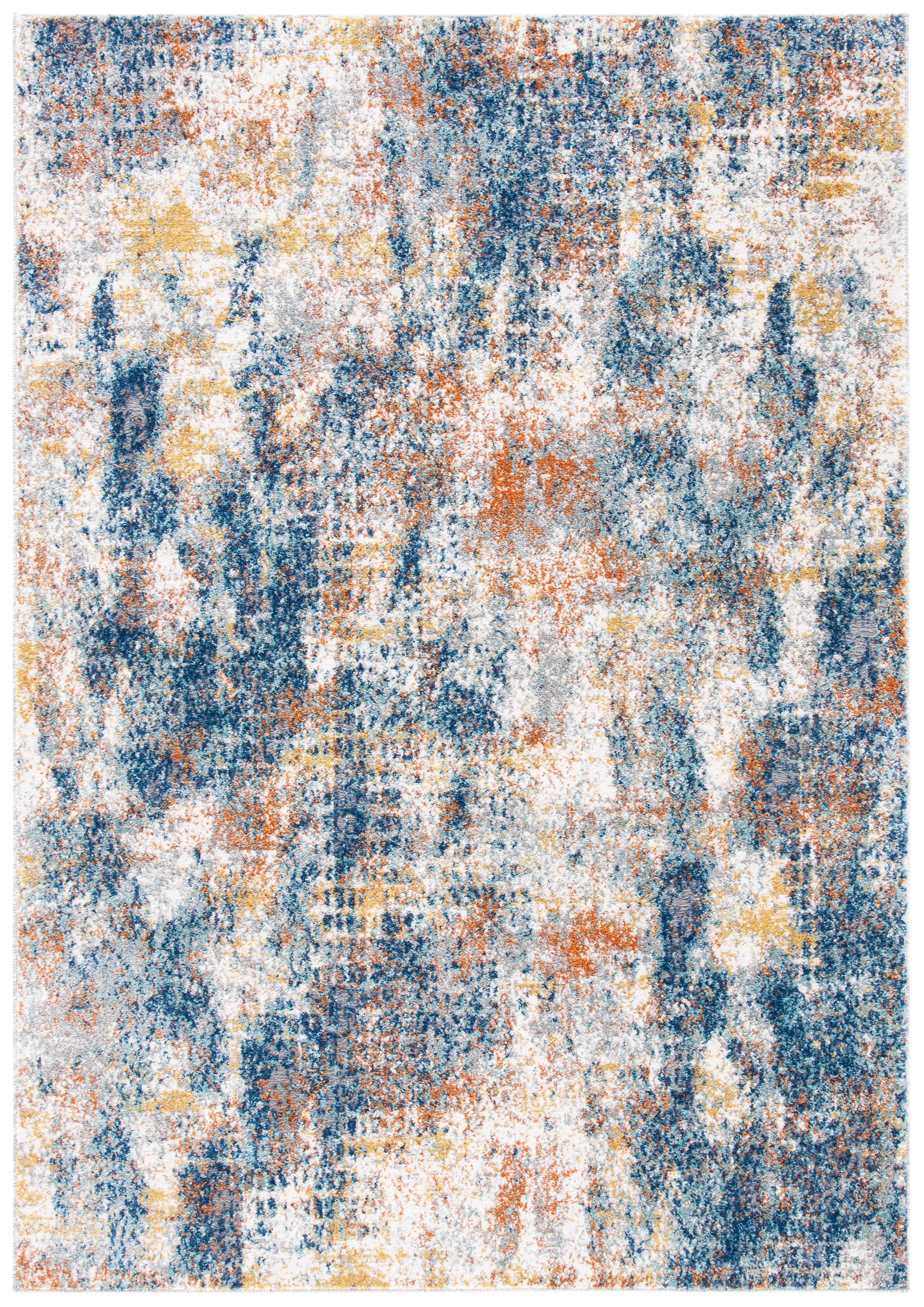 SAFAVIEH Aston Georgiana Abstract Area Rug, Navy/Gold, 4' x 6'