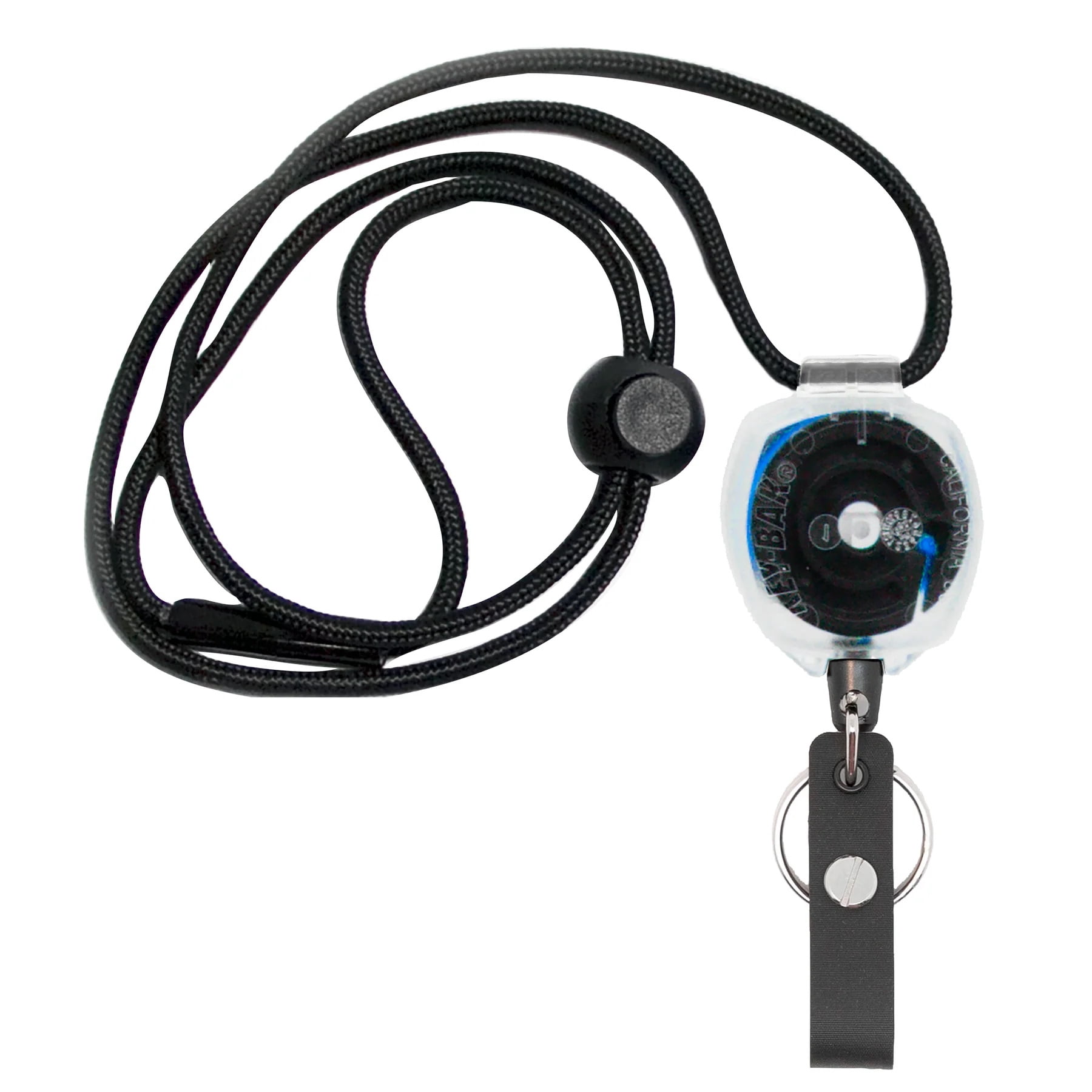 KEY-BAK Super Duty Lanyard Badge & ID Holder with Clear Sidekick Retractable Keychain- Blue