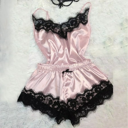 

Gaiseeis Fashion Sexy Lace Sleepwear Lingerie Temptation Babydoll Underwear Nightdress Pink L