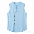 thumbnail image 2 of TaTaai Mens Linen Like Sleeveless Vest Stand Collar Button Up Retro Breathable Quick Dry for Running Cycling Hiking Outdoor Gift, 2 of 6