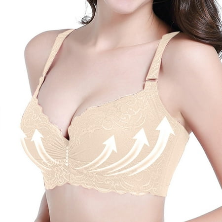

cuitcosohg Best Bras for Women Womens Lace Unwired Bra Comfort Bra Plus Size Thin Underwear Shapeless Push Up Bra NylonSpandex Push Up Bras for Women