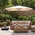 thumbnail image 4 of Costway 8 x 8 FT Offset Cantilever Patio Umbrella Square Hanging Outdoor Market Umbrella Beige, 4 of 10