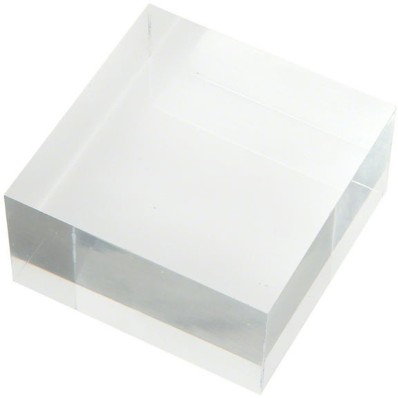 Plymor Clear Polished Acrylic Square Display Block, 1.5" H x 3" W x 3" D