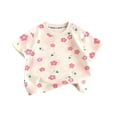thumbnail image 6 of Asxite Toddler Girls Tshirt Floral Print Short Sleeve Crew Neck Casual Breathable Summer Tops 1-12Y, 6 of 6