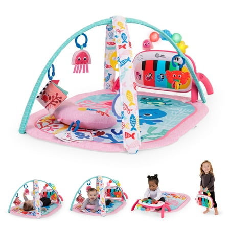 Baby Einstein 4-in-1 Kickin’ Tunes Jellyfish Jamboree Music & Language Discovery Gym, Pink, 0+ Months