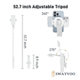 thumbnail image 6 of SWAYVOO 68" Selfie Stick Tripod, Dual Fill Lights & Remote, 360° Rotating, iPhone & Android, Vlogging & Travel, 6 of 7