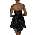 thumbnail image 3 of Glitter Tulle Homecoming Dresses Strapless Short Prom Mini Cocktail Party Gowns with Bo-W on Back Black S, 3 of 7