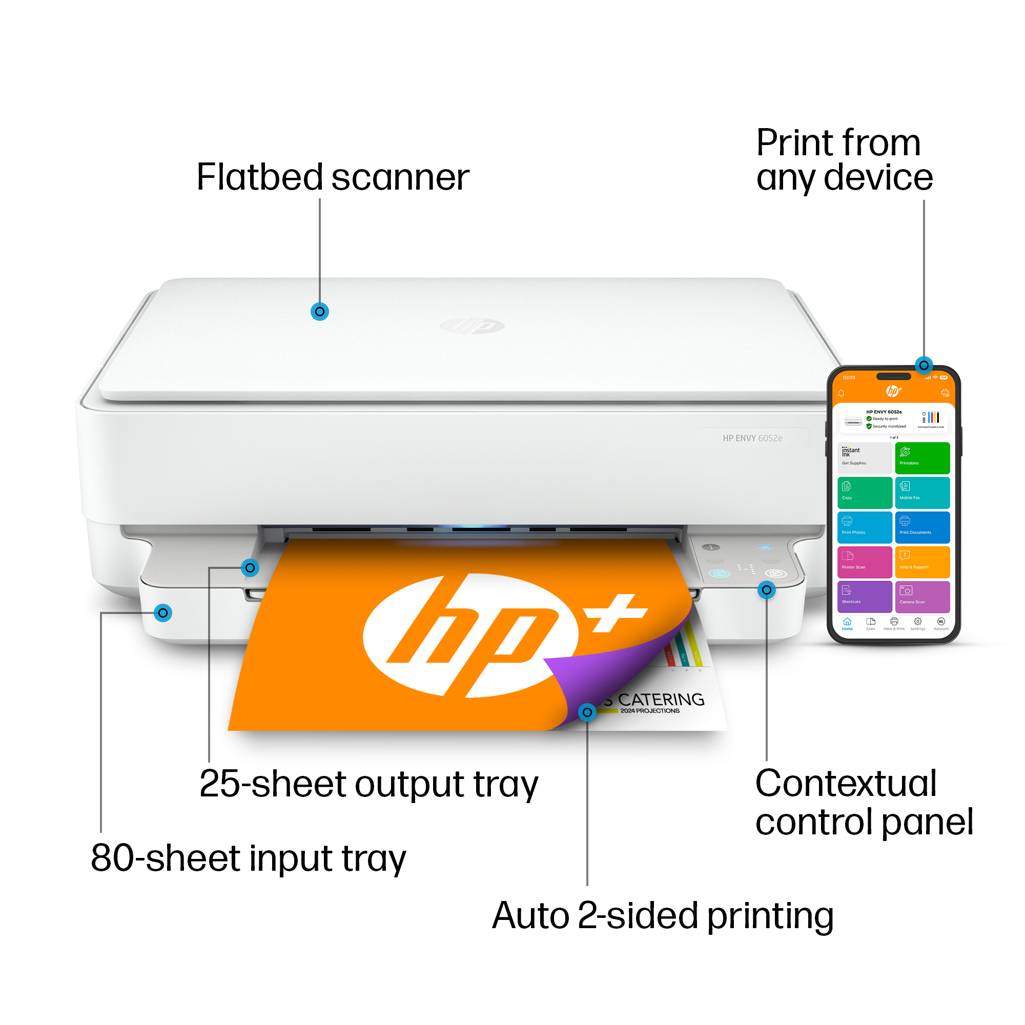 HP ENVY 6052e All-in-One Wireless Color Inkjet Photo Printer with 3 Months Instant Ink Incl with HP+ - image 3 of 13
