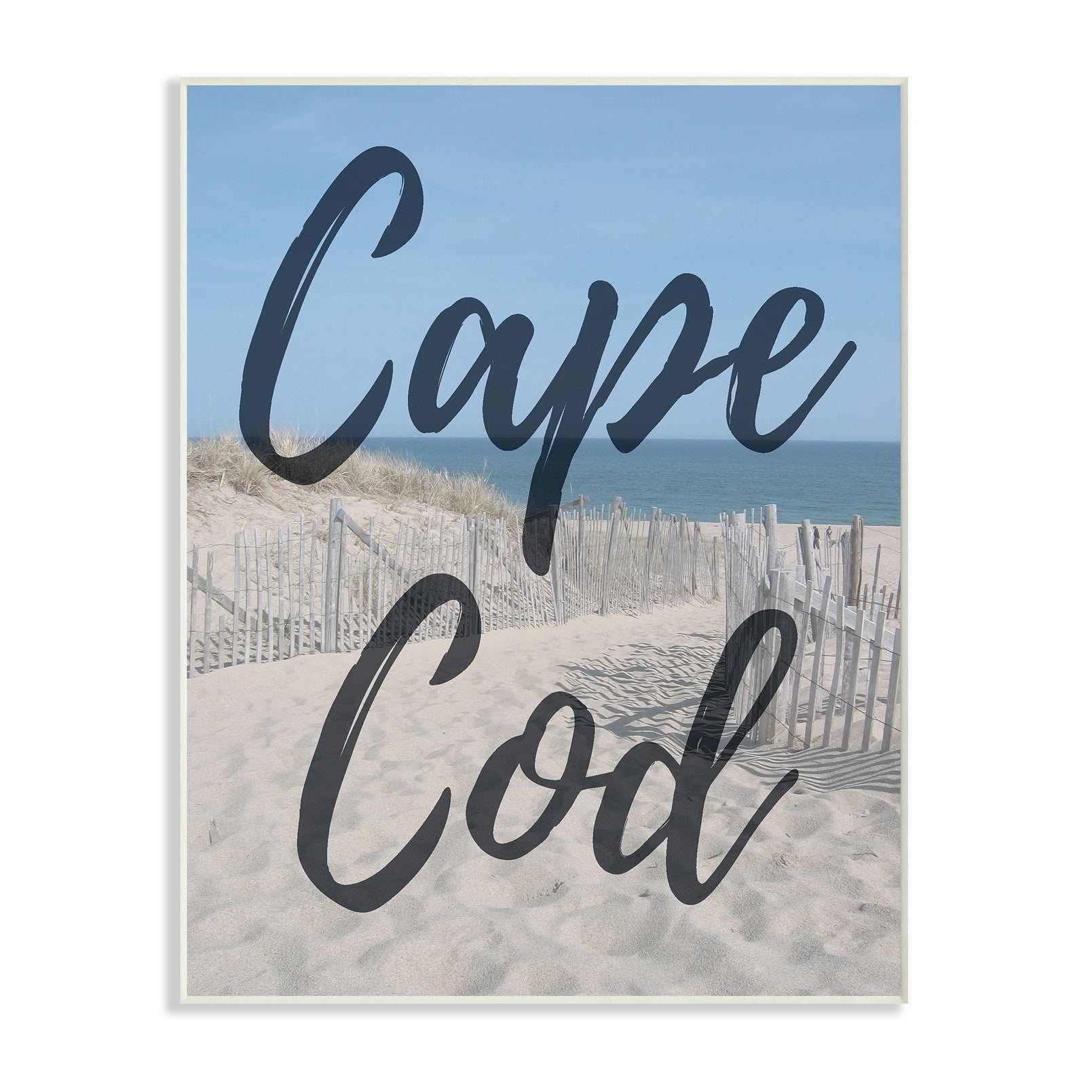 Stupell Cape Cod Beach Typography Modern Wall Plaque Art 10 x 15