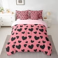 thumbnail image 3 of Feelyou Romantic Love Heart Twin Bedding Sets 7-Piece, Fashion Abstract Polkadots Bedding Comforter Set, Teens Kids Girls Women Reversible Sheet Sets, Microfiber Bedroom Decor, 3 of 8