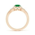 thumbnail image 2 of ANGARA Natural Split Shank Round Emerald Halo Ring with Cluster Diamonds in 14K Rose Gold for Women (Size-6mm) | May Birthstone, Birthday, Anniversary, Jewelry Gift for Women | Natural Emerald Ring, 2 of 7
