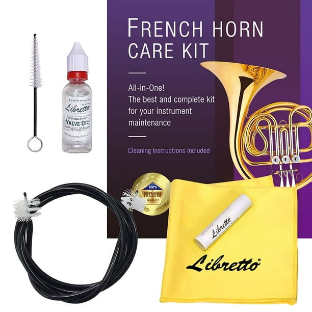 Kit de limpieza y cuidado Libretto French Horn con aceite y grasa para válvulas