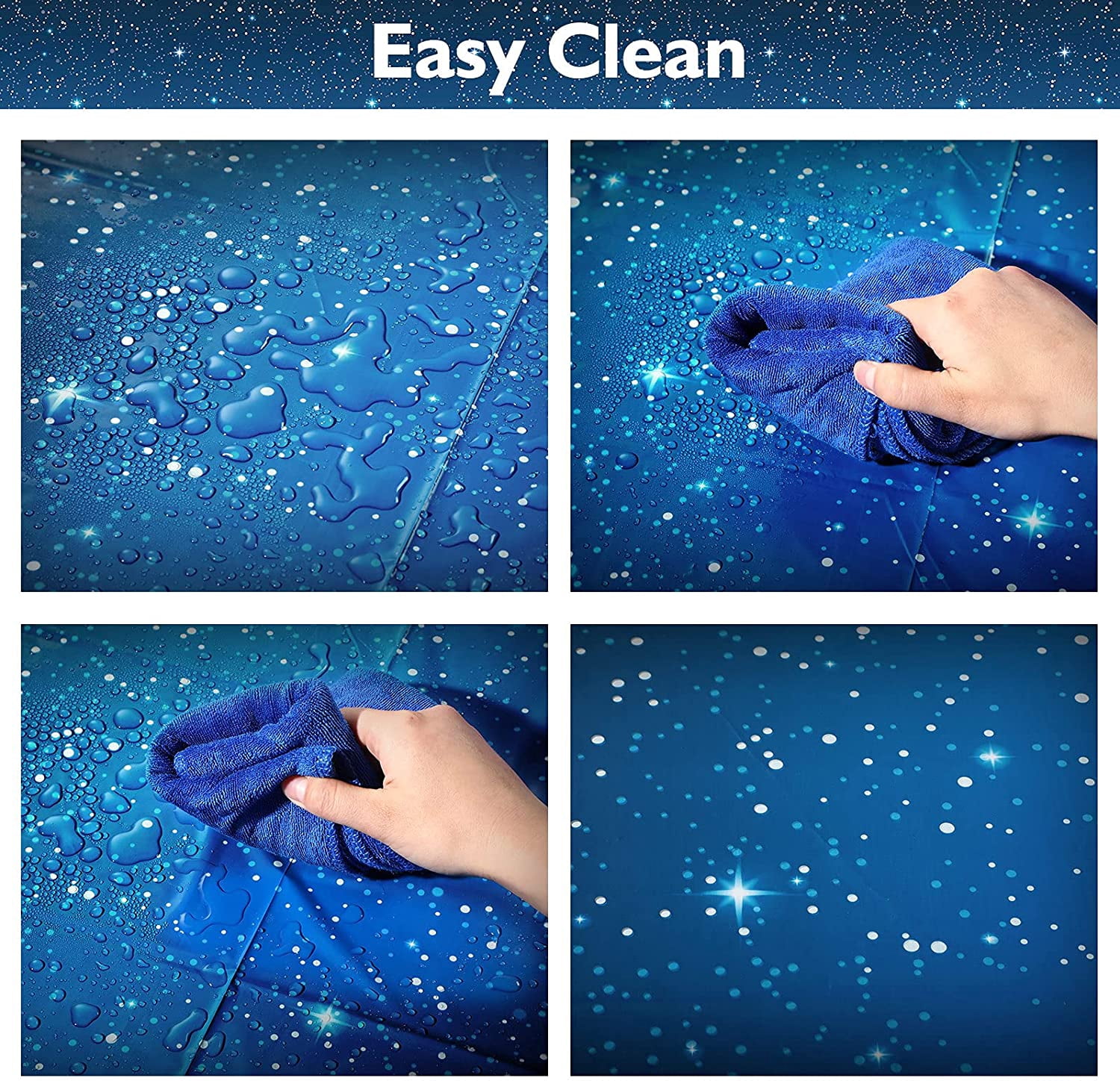 2Pcs Space Tablecloth Starry Sky Night Tablecloth Decorations Galaxy Table Cover Party Supplies for Birthday Home Decorations(54 x 108 in)