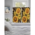 thumbnail image 3 of Sunflower Living Room Curtains 2 Panel, Yellow Floral Elegant Pastoral Flowers Watercolor Cafe Window Treatment, Farmhouse Bedroom Bathroom Kitchen Curtains Drapes 104"x45", 3 of 6
