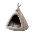 thumbnail image 4 of Cama para gatos cueva semicerrada nido para gatos, dormir, posponer, tienda de campaña para gatos, refugio para gatos, cachorros, gatitos y perros , GRIS, 4 of 8