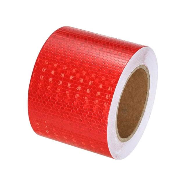 Unique Bargains Reflective Tape, 4' x 66 Ft Waterproof High Visibility Warning Safety Tape, Red
