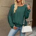 thumbnail image 6 of Bxsruta Womens Long Sleeve Tops Crew Neck Lace Patchwork Loose Casual Pullover Blouses, 6 of 8